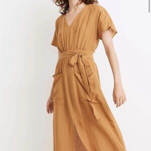 Madewell ochre midi dress